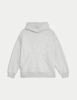 Cotton Blend Relaxed Hoodie -Marksandspencer Sale Store cotton blend relaxed hoodie 6