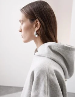 Cotton Blend Relaxed Hoodie -Marksandspencer Sale Store cotton blend relaxed hoodie 7