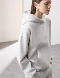 Cotton Blend Relaxed Hoodie -Marksandspencer Sale Store cotton blend relaxed hoodie 8