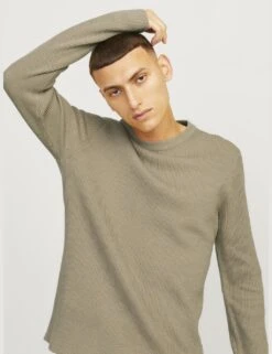 Jack & Jones Cotton Blend RibbedCrew Neck Jumper -Marksandspencer Sale Store cotton blend ribbedcrew neck jumper 10