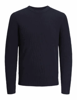 Jack & Jones Cotton Blend RibbedCrew Neck Jumper -Marksandspencer Sale Store cotton blend ribbedcrew neck jumper 2