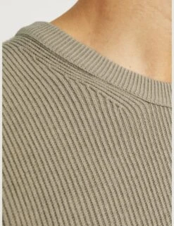 Jack & Jones Cotton Blend RibbedCrew Neck Jumper -Marksandspencer Sale Store cotton blend ribbedcrew neck jumper 6