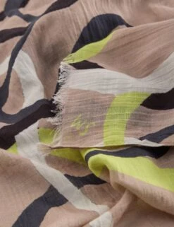 WHITE STUFF Cotton Blend Ribbon Print Scarf -Marksandspencer Sale Store cotton blend ribbon print scarf 3