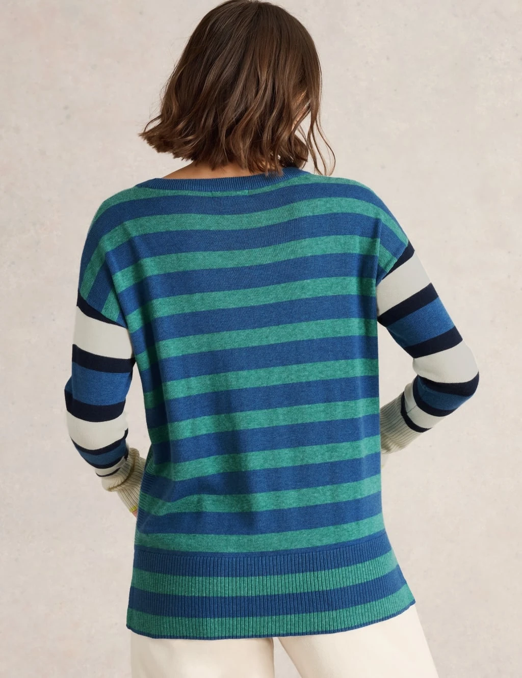 WHITE STUFF Cotton Blend Striped Crew Neck Jumper 13 WHITE STUFF Cotton Blend Striped Crew Neck Jumper - Image 13
