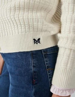 Cotton Blend Textured Crew Neck Cardigan -Marksandspencer Sale Store cotton blend textured crew neck cardigan 14