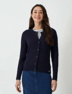 Cotton Blend Textured Crew Neck Cardigan -Marksandspencer Sale Store cotton blend textured crew neck cardigan 8