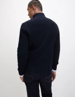 Cotton Blend Half Up Ribbed Jumper -Marksandspencer Sale Store cotton blend zip up ribbed jumper 1