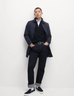 Cotton Blend Half Up Ribbed Jumper -Marksandspencer Sale Store cotton blend zip up ribbed jumper 2