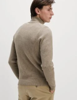 Cotton Blend Half Up Ribbed Jumper -Marksandspencer Sale Store cotton blend zip up ribbed jumper 6