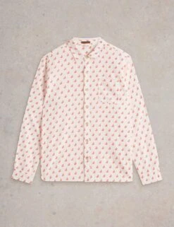 WHITE STUFF Cotton Linen Blend Flamingo Print Shirt -Marksandspencer Sale Store cotton linen blend flamingo print shirt 11