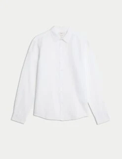 Cotton Linen Blend Shirt -Marksandspencer Sale Store cotton linen blend shirt 15
