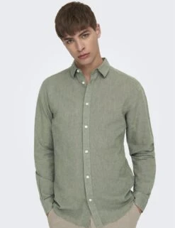 Only & Sons Cotton Linen Blend Slim Fit Shirt 29 Only & Sons Cotton Linen Blend Slim Fit Shirt -Marksandspencer Sale Store cotton linen blend shirt 17