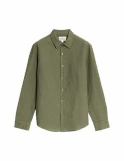 Cotton Linen Blend Shirt -Marksandspencer Sale Store cotton linen blend shirt 2
