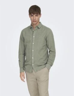 Only & Sons Cotton Linen Blend Slim Fit Shirt 32 Only & Sons Cotton Linen Blend Slim Fit Shirt -Marksandspencer Sale Store cotton linen blend shirt 20