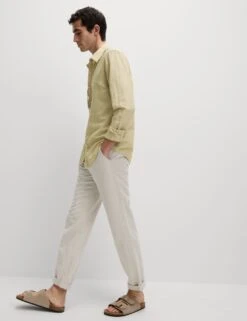 Cotton Linen Blend Shirt -Marksandspencer Sale Store cotton linen blend shirt 7