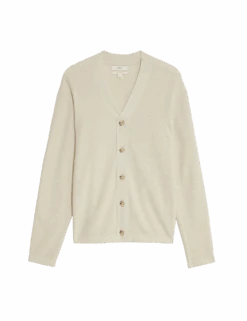 Cotton Modal Blend Textured V-Neck Cardigan -Marksandspencer Sale Store cotton modal blend textured v neck cardigan 1