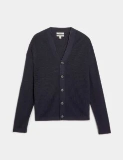 Cotton Modal Blend Textured V-Neck Cardigan -Marksandspencer Sale Store cotton modal blend textured v neck cardigan 12