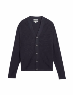 Cotton Modal Blend Textured V-Neck Cardigan -Marksandspencer Sale Store cotton modal blend textured v neck cardigan