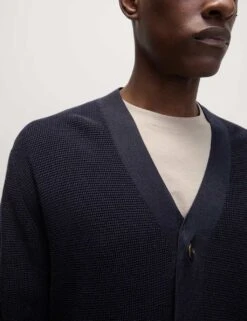 Cotton Modal Blend Textured V-Neck Cardigan -Marksandspencer Sale Store cotton modal blend textured v neck cardigan 8