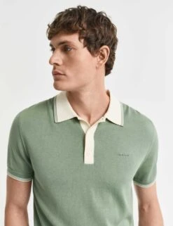 Gant Cotton Modal Tipped Collar Polo Shirt -Marksandspencer Sale Store cotton modal tipped collar polo shirt 6