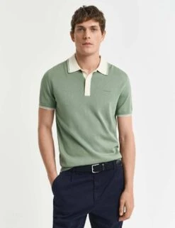 Gant Cotton Modal Tipped Collar Polo Shirt -Marksandspencer Sale Store cotton modal tipped collar polo shirt 7