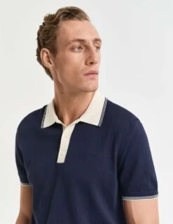 Gant Cotton Modal Tipped Collar Polo Shirt -Marksandspencer Sale Store cotton modal tipped collar polo shirt 8
