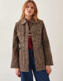 MONSOON Cotton Rich Animal Print Shacket -Marksandspencer Sale Store cotton rich animal print shacket 4