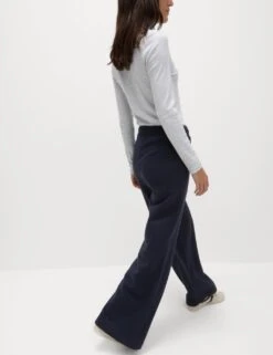 Cotton Rich Brushed Wide Leg Joggers -Marksandspencer Sale Store cotton rich brushed wide leg joggers 10