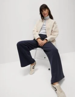 Cotton Rich Brushed Wide Leg Joggers -Marksandspencer Sale Store cotton rich brushed wide leg joggers 11