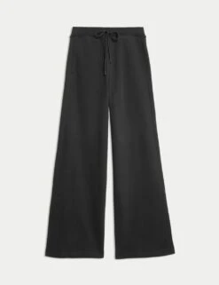Cotton Rich Brushed Wide Leg Joggers -Marksandspencer Sale Store cotton rich brushed wide leg joggers 9