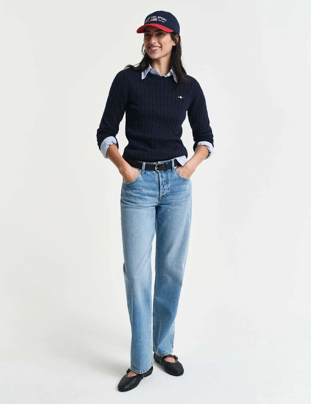 Gant Cotton Rich Cable Knit Crew Neck Jumper 11 Gant Cotton Rich Cable Knit Crew Neck Jumper - Image 11