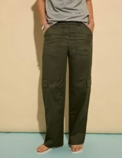 Cotton Rich Cargo Wide Leg Trousers -Marksandspencer Sale Store cotton rich cargo wide leg trousers 6