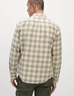 Cotton Rich Check Seersucker Shirt -Marksandspencer Sale Store cotton rich check seersucker shirt 14
