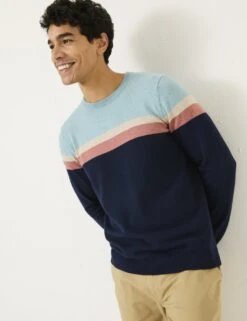 Cotton Rich Colour Block Crew Neck Jumper 19 Cotton Rich Colour Block Crew Neck Jumper -Marksandspencer Sale Store cotton rich colour block crew neck jumper 9