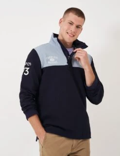 Cotton Rich Colour Block Half Zip Sweatshirt -Marksandspencer Sale Store cotton rich colour block half zip sweatshirt 9