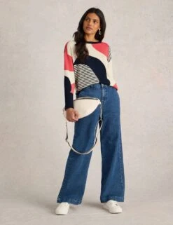 WHITE STUFF Cotton Rich Colour Block Jumper -Marksandspencer Sale Store cotton rich colour block jumper 6