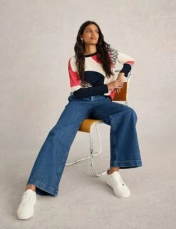 WHITE STUFF Cotton Rich Colour Block Jumper -Marksandspencer Sale Store cotton rich colour block jumper 9