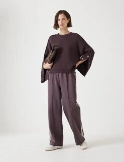 Cotton Rich Crew Neck Popper Sleeve Jumper -Marksandspencer Sale Store cotton rich crew neck popper sleeve jumper 11