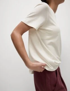 Cotton Rich Crew Neck Relaxed T-Shirt 33 Cotton Rich Crew Neck Relaxed T-Shirt -Marksandspencer Sale Store cotton rich crew neck relaxed t shirt 14