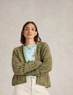 WHITE STUFF Cotton Rich Cardigan -Marksandspencer Sale Store cotton rich crochet cardigan 1