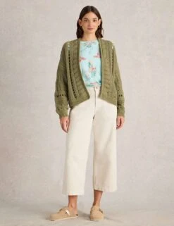 WHITE STUFF Cotton Rich Cardigan -Marksandspencer Sale Store cotton rich crochet cardigan 3