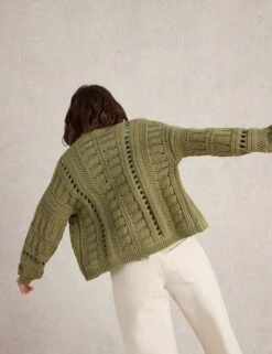 WHITE STUFF Cotton Rich Cardigan -Marksandspencer Sale Store cotton rich crochet cardigan 5