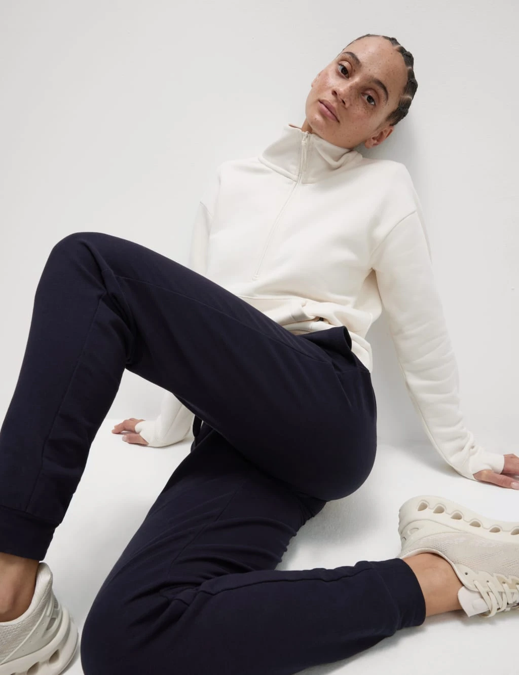 Cotton Rich Cuffed High Waisted Joggers 16 Cotton Rich Cuffed High Waisted Joggers - Image 16