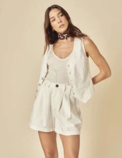 Cotton Rich Denim High Waisted Pleat Front Shorts 17 Cotton Rich Denim High Waisted Pleat Front Shorts -Marksandspencer Sale Store cotton rich denim high waisted pleat front shorts 7