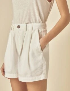 Cotton Rich Denim High Waisted Pleat Front Shorts 19 Cotton Rich Denim High Waisted Pleat Front Shorts -Marksandspencer Sale Store cotton rich denim high waisted pleat front shorts 9