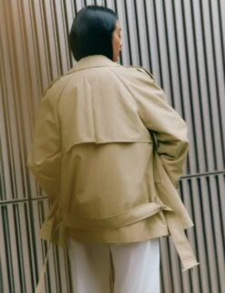 Cotton Rich Double Breasted Short Trench Coat 23 Cotton Rich Double Breasted Short Trench Coat -Marksandspencer Sale Store cotton rich double breasted short trench coat 11