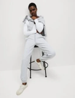 Cotton Rich Drawstring Cuffed Joggers -Marksandspencer Sale Store cotton rich drawstring cuffed joggers 16