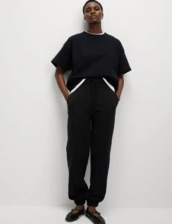Cotton Rich Drawstring Cuffed Joggers -Marksandspencer Sale Store cotton rich drawstring cuffed joggers 7