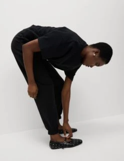 Cotton Rich Drawstring Cuffed Joggers -Marksandspencer Sale Store cotton rich drawstring cuffed joggers 9