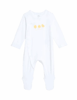 Cotton Rich Easter Sleepsuit (7lbs-1 Yrs) -Marksandspencer Sale Store cotton rich easter sleepsuit 7lbs 1 yrs